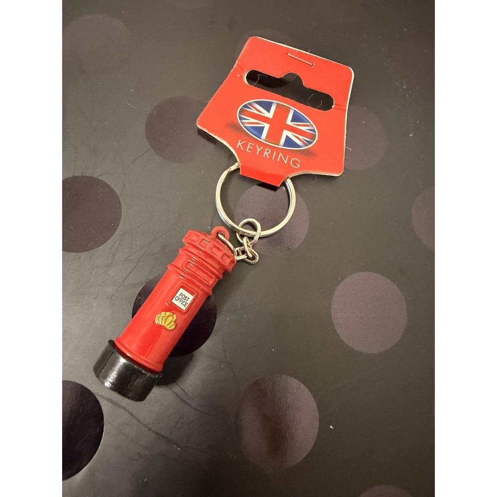 London‎ England Post Box Key Chain - British Fob Ring Souvenir Travel Gift